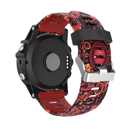 For Garmin Descent MK 2i 26mm Camouflage Printed Silicone Watch Band(Red+Jellyfish Camouflage) - Watch Bands by PMC Jewellery | Online Shopping South Africa | PMC Jewellery