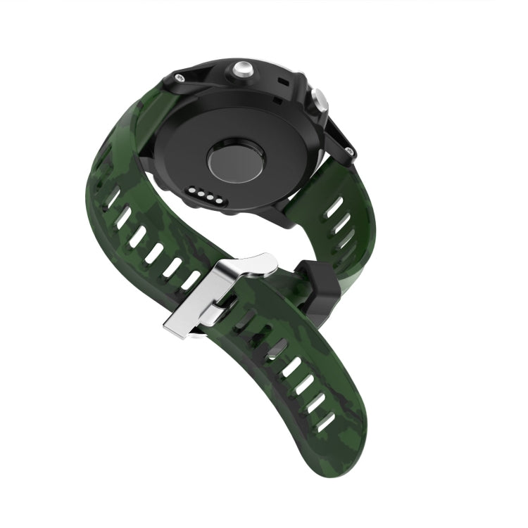 For Garmin Fenix 6X Sapphire 26mm Camouflage Printed Silicone Watch Band(Grey+Army Camouflage) -  by PMC Jewellery | Online Shopping South Africa | PMC Jewellery