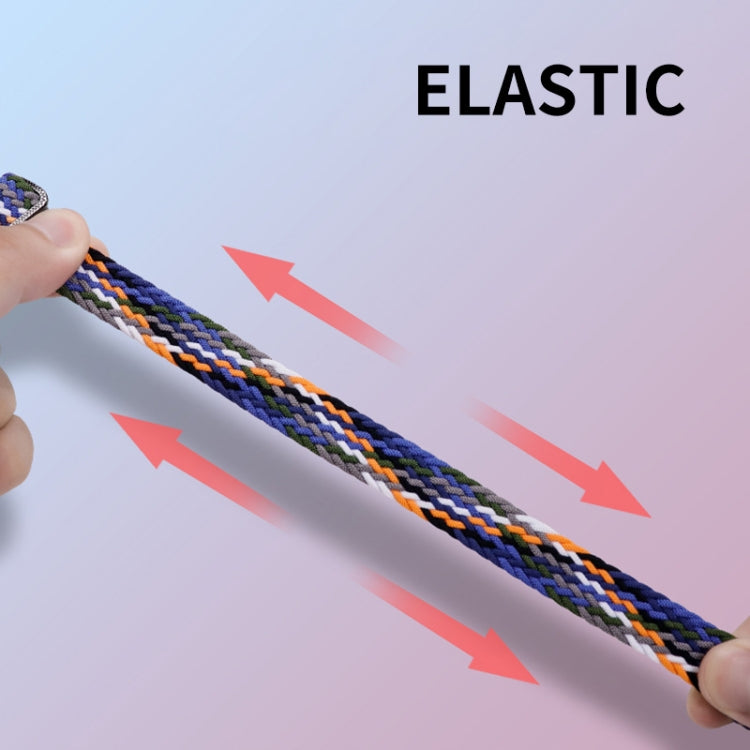 For Xiaomi Mi Band 8 ENKAY Hat-Prince 2 in 1 Set Full Coverage Screen Protector + Elastic Braided Nylon Watch Band(Blue White) - Watch Bands by ENKAY | Online Shopping South Africa | PMC TechLife | Buy Now Pay Later Mobicred