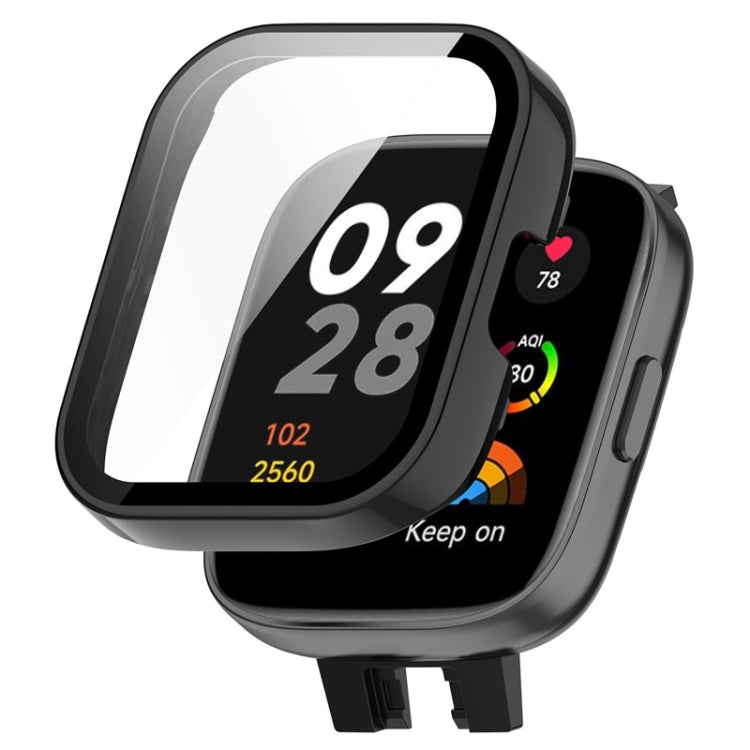 For Redmi Watch 3 ENKAY Hat-Prince Full Coverage PC Frame + Tempered Glass Film Watch Case(Black) - Watch Cases by ENKAY | Online Shopping South Africa | PMC TechLife | Buy Now Pay Later Mobicred
