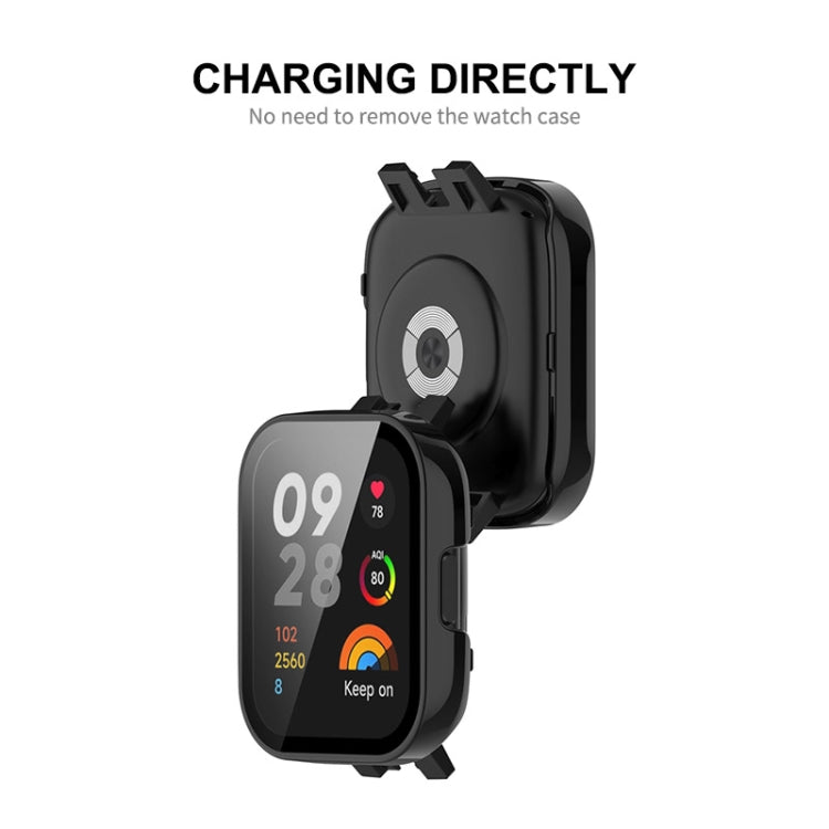 For Redmi Watch 3 ENKAY Hat-Prince Full Coverage PC Frame + Tempered Glass Film Watch Case(Black) - Watch Cases by ENKAY | Online Shopping South Africa | PMC TechLife | Buy Now Pay Later Mobicred
