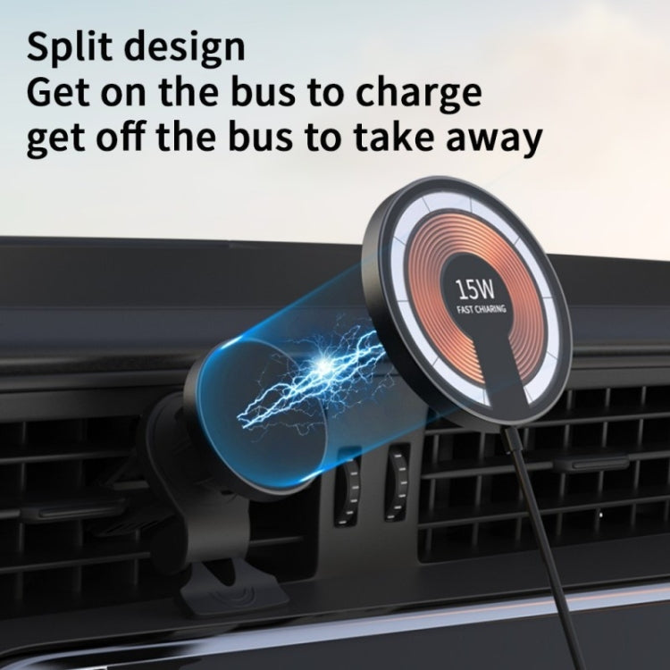 T09 2 in 1 Transparent Car Magnetic Wireless Charger 15W Fast Charging Stand - Car Charger by PMC Jewellery | Online Shopping South Africa | PMC Jewellery