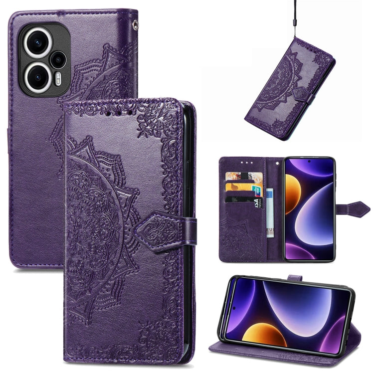 For Xiaomi Poco F5 Mandala Flower Embossed Leather Phone Case(Purple) - free shipping - PMC TechLife - Order now!