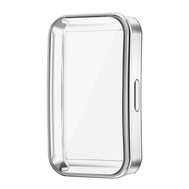 For Huawei Band 8 ENKAY Hat-Prince Full Coverage Electroplated Soft TPU Watch Case with Screen Protection(Silver) - Watch Cases by ENKAY | Online Shopping South Africa | PMC TechLife