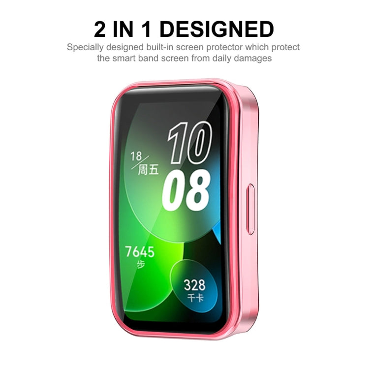 For Huawei Band 10 / 9 / 8 ENKAY Hat-Prince Full Coverage Electroplated Soft TPU Case with Screen Protection(Pink) - Watch Cases by ENKAY | Online Shopping South Africa | PMC TechLife | Buy Now Pay Later Mobicred