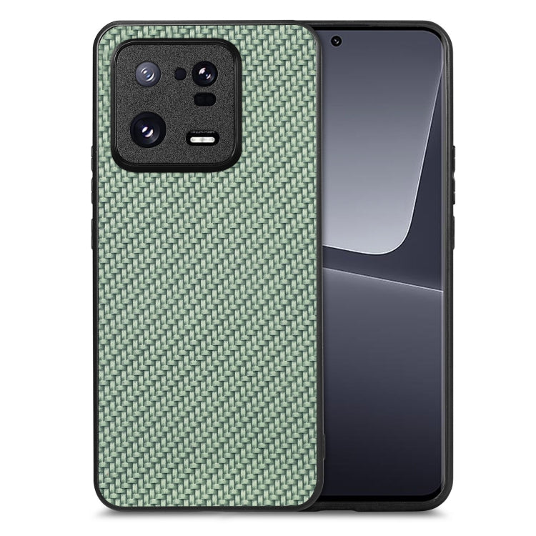 For Xiaomi 13 Pro Carbon Fiber Texture Leather Back Cover Phone Case(Green) - free shipping - PMC TechLife - Order now!