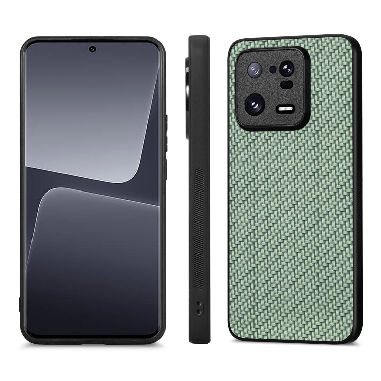 For Xiaomi 13 Pro Carbon Fiber Texture Leather Back Cover Phone Case(Green) - free shipping - PMC TechLife - Order now!