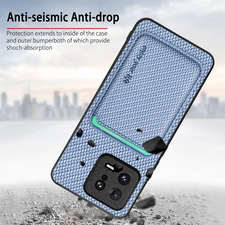 For Xiaomi Poco M5 4G Carbon Fiber Leather Card Magnetic Phone Case(Brown) - Xiaomi Cases by PMC TechLife | Online Shopping South Africa | PMC TechLife | Buy Now Pay Later Mobicred