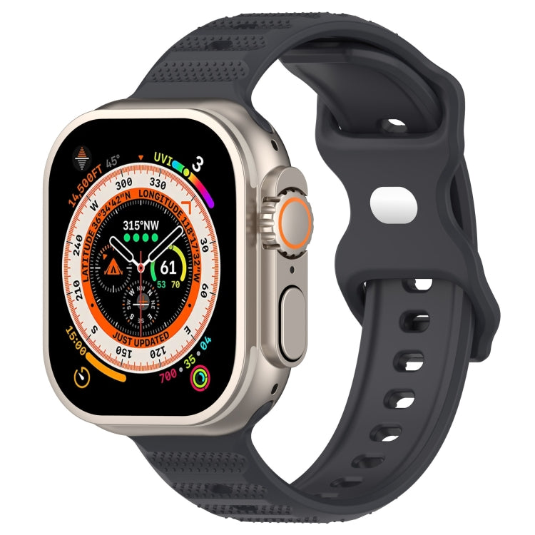 For Apple Watch 7 41mm Reverse Buckle Dot Texture Silicone Watch Band(Dark Gray) - Watch Bands by PMC Jewellery | Online Shopping South Africa | PMC Jewellery