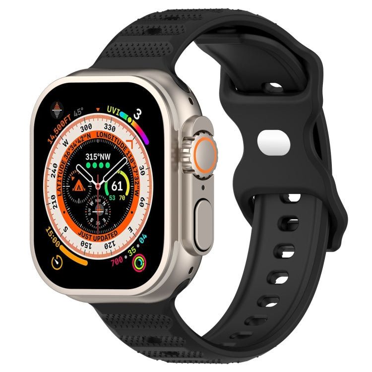 For Apple Watch SE 2022 40mm Reverse Buckle Dot Texture Silicone Watch Band(Black) - Watch Bands by PMC Jewellery | Online Shopping South Africa | PMC Jewellery