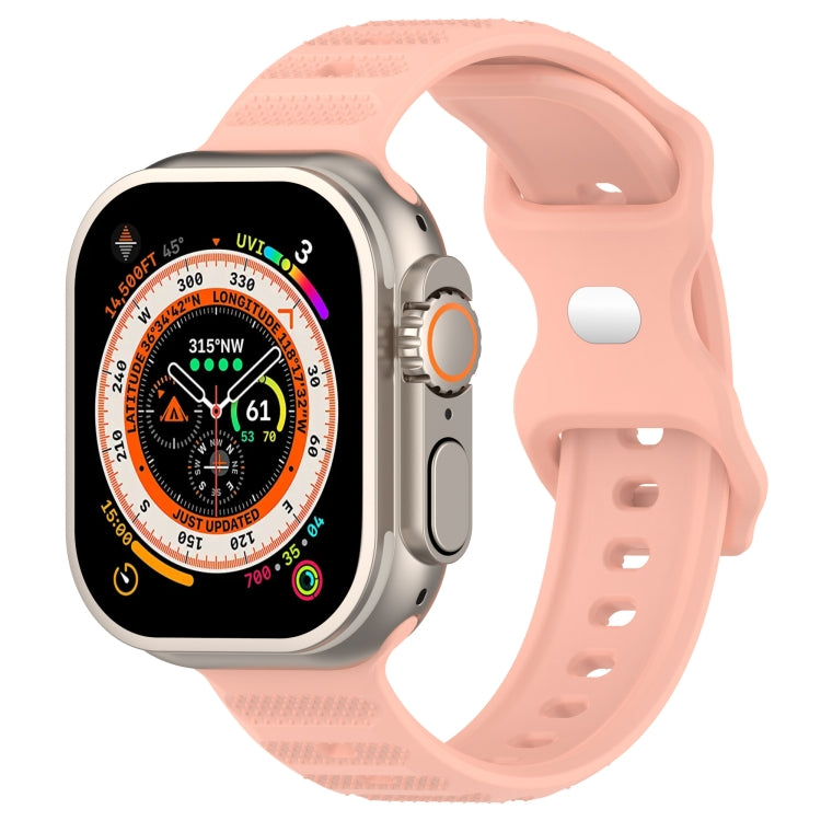 For Apple Watch SE 44mm Reverse Buckle Dot Texture Silicone Watch Band(Pink) - Watch Bands by PMC TechLife | Online Shopping South Africa | PMC TechLife