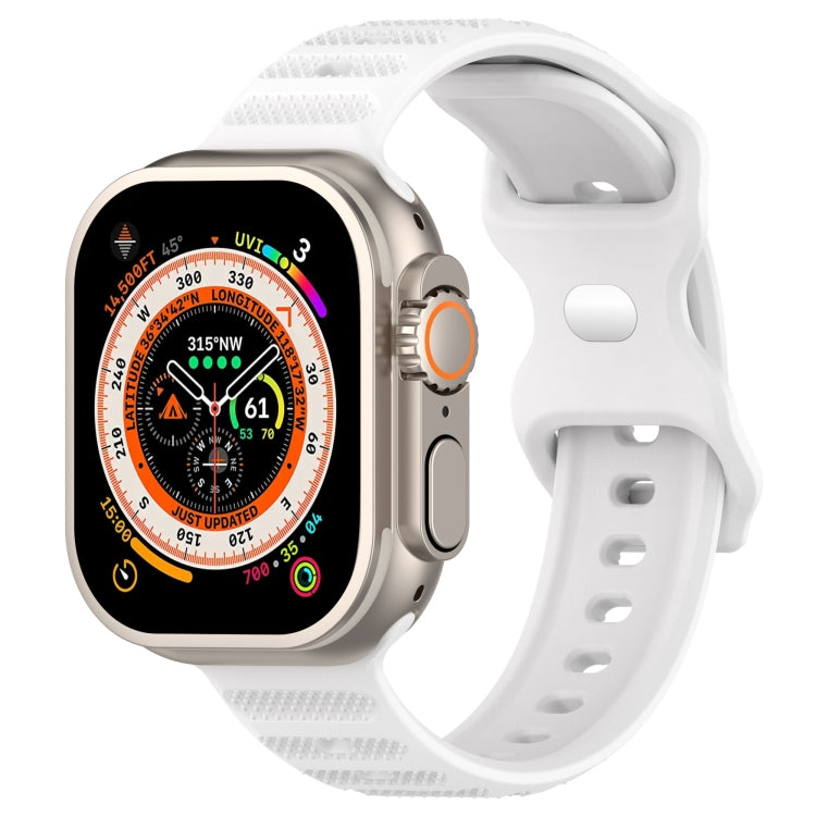 For Apple Watch SE 40mm Reverse Buckle Dot Texture Silicone Watch Band(White) - Watch Bands by PMC TechLife | Online Shopping South Africa | PMC TechLife
