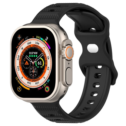 For Apple Watch 6 40mm Reverse Buckle Dot Texture Silicone Watch Band(Black) - Watch Bands by PMC Jewellery | Online Shopping South Africa | PMC Jewellery