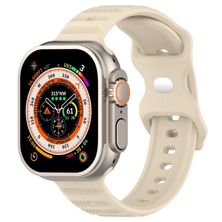 For Apple Watch 6 40mm Reverse Buckle Dot Texture Silicone Watch Band(Khaki) - Watch Bands by PMC TechLife | Online Shopping South Africa | PMC TechLife