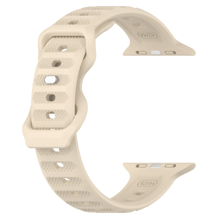 For Apple Watch 6 40mm Reverse Buckle Dot Texture Silicone Watch Band(Khaki) - Watch Bands by PMC Jewellery | Online Shopping South Africa | PMC Jewellery