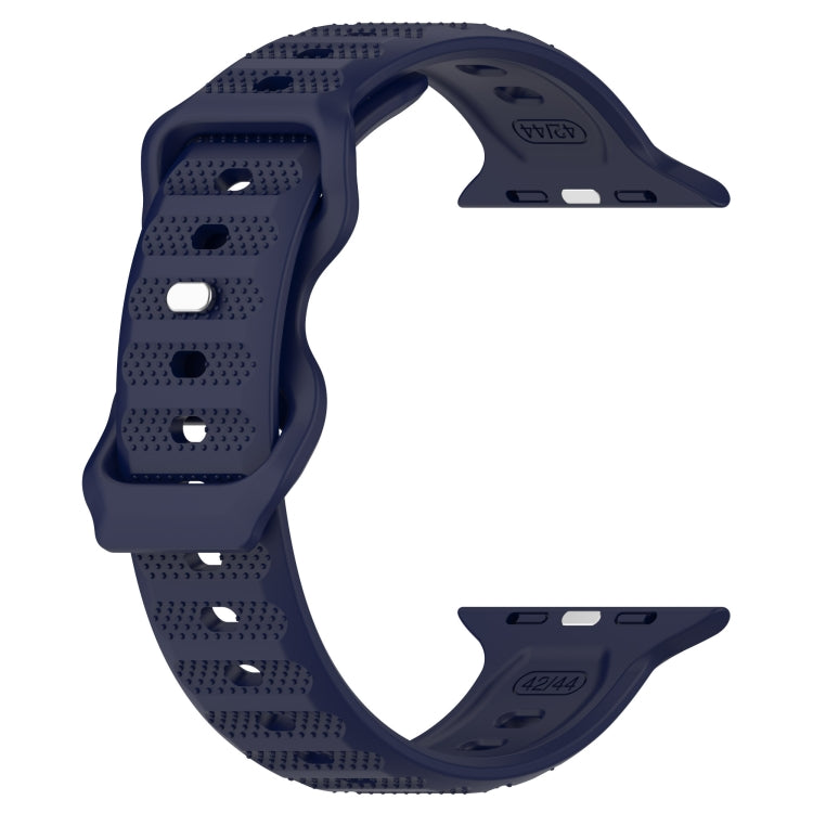 For Apple Watch 4 44mm Reverse Buckle Dot Texture Silicone Watch Band(Midnight Blue) - Watch Bands by PMC TechLife | Online Shopping South Africa | PMC TechLife