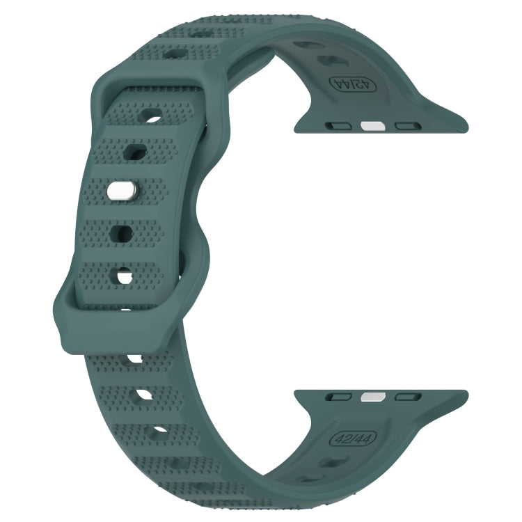 For Apple Watch 3 42mm Reverse Buckle Dot Texture Silicone Watch Band(Olive Green) - Watch Bands by PMC TechLife | Online Shopping South Africa | PMC TechLife