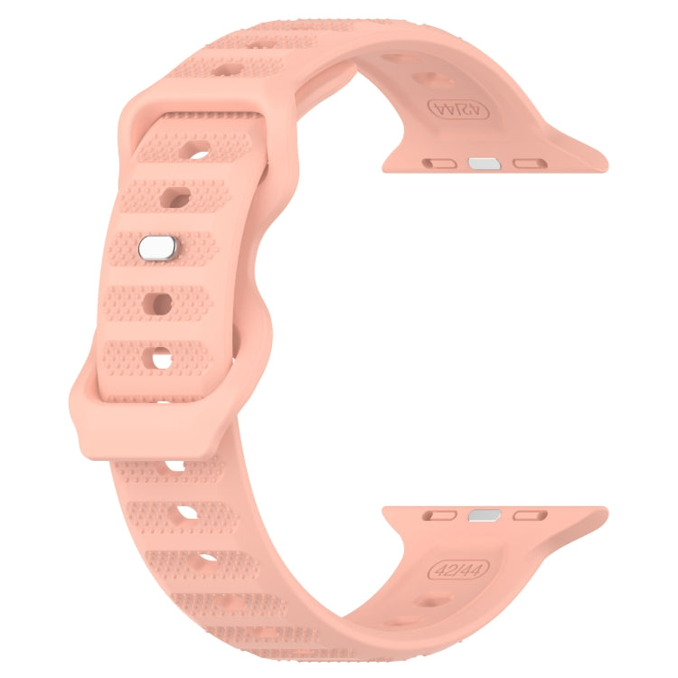 For Apple Watch 3 38mm Reverse Buckle Dot Texture Silicone Watch Band(Pink) - Watch Bands by PMC Jewellery | Online Shopping South Africa | PMC Jewellery