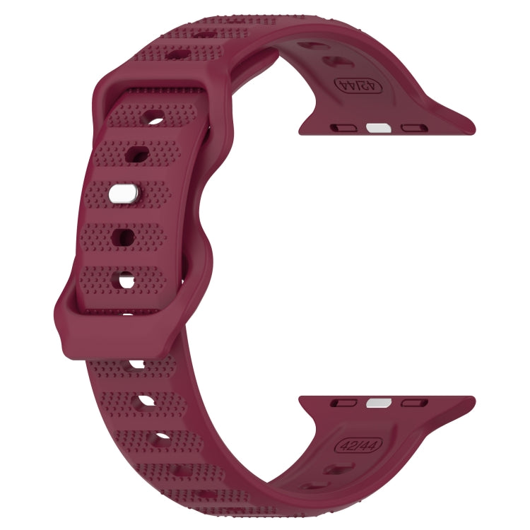 For Apple Watch 3 38mm Reverse Buckle Dot Texture Silicone Watch Band(Wine Red) - Watch Bands by PMC TechLife | Online Shopping South Africa | PMC TechLife