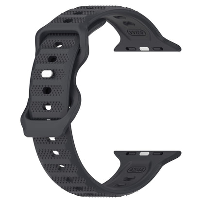 For Apple Watch 3 38mm Reverse Buckle Dot Texture Silicone Watch Band(Dark Gray) - Watch Bands by PMC Jewellery | Online Shopping South Africa | PMC Jewellery