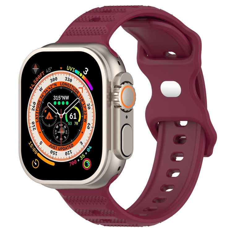 For Apple Watch 2 38mm Reverse Buckle Dot Texture Silicone Watch Band(Wine Red) - Watch Bands by PMC TechLife | Online Shopping South Africa | PMC TechLife