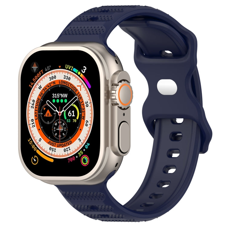 For Apple Watch 2 38mm Reverse Buckle Dot Texture Silicone Watch Band(Midnight Blue) - Watch Bands by PMC TechLife | Online Shopping South Africa | PMC TechLife