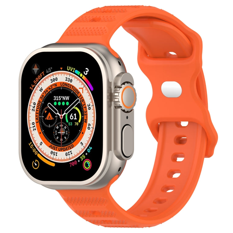 For Apple Watch 42mm Reverse Buckle Dot Texture Silicone Watch Band(Orange) - Watch Bands by PMC TechLife | Online Shopping South Africa | PMC TechLife