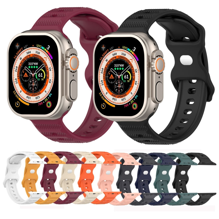 For Apple Watch 6 40mm Reverse Buckle Dot Texture Silicone Watch Band(Black) - Watch Bands by PMC Jewellery | Online Shopping South Africa | PMC Jewellery