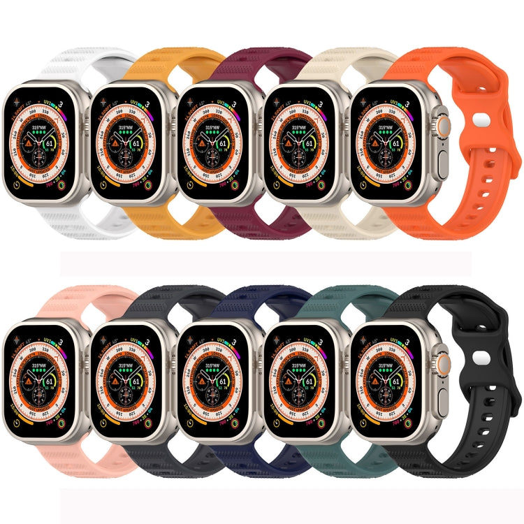 For Apple Watch SE 2022 40mm Reverse Buckle Dot Texture Silicone Watch Band(Wine Red) - Watch Bands by PMC TechLife | Online Shopping South Africa | PMC TechLife