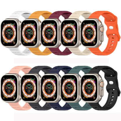 For Apple Watch 7 45mm Reverse Buckle Dot Texture Silicone Watch Band(Wine Red) - Watch Bands by PMC Jewellery | Online Shopping South Africa | PMC Jewellery