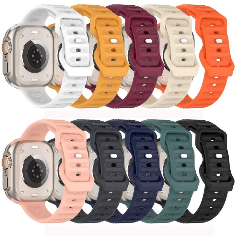 For Apple Watch 3 42mm Reverse Buckle Dot Texture Silicone Watch Band(Midnight Blue) - Watch Bands by PMC TechLife | Online Shopping South Africa | PMC TechLife