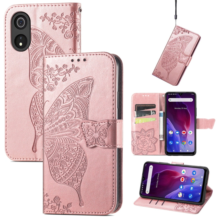 For Cubot P60 Butterfly Love Flower Embossed Leather Phone Case(Rose Gold) - free shipping - PMC TechLife - Order now!