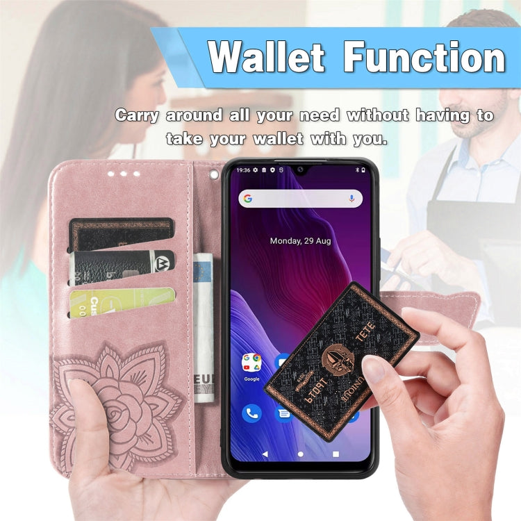 For Cubot P60 Butterfly Love Flower Embossed Leather Phone Case(Rose Gold) - free shipping - PMC TechLife - Order now!