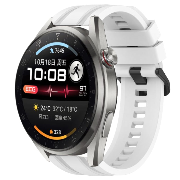 For Huawei Watch 3 Pro New Long & Short Sports Solid Color Silicone Watch Band Set(White) - Watch Bands by PMC TechLife | Online Shopping South Africa | PMC TechLife