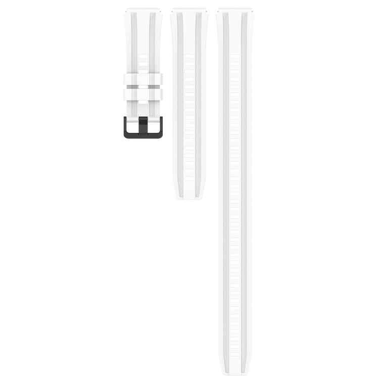 For Huawei Watch 3 Pro Long & Short Sports Solid Color Silicone Watch Band Set(White) - Watch Bands by PMC TechLife | Online Shopping South Africa | PMC TechLife
