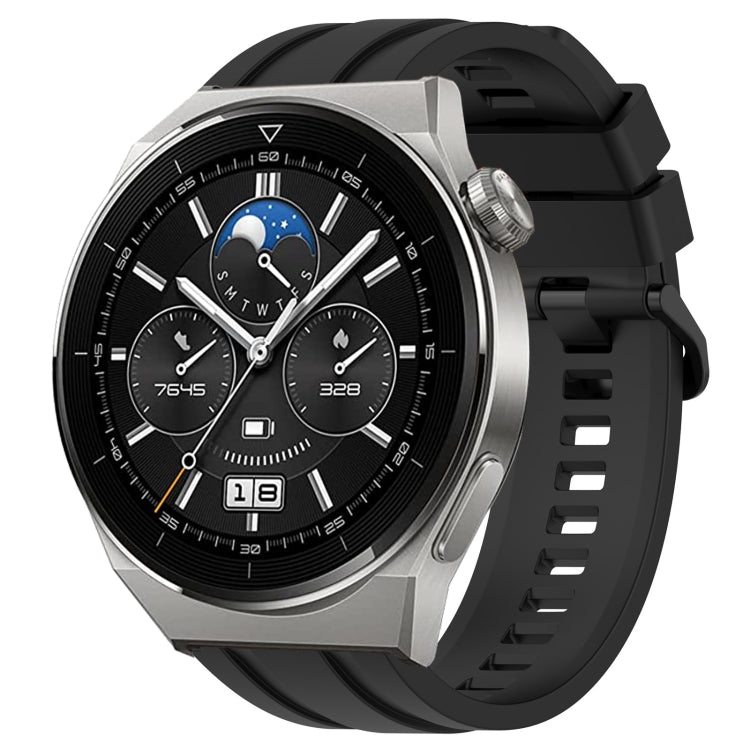 For Huawei Watch 3 Pro Long & Short Sports Solid Color Silicone Watch Band Set(Black) - Watch Bands by PMC TechLife | Online Shopping South Africa | PMC TechLife