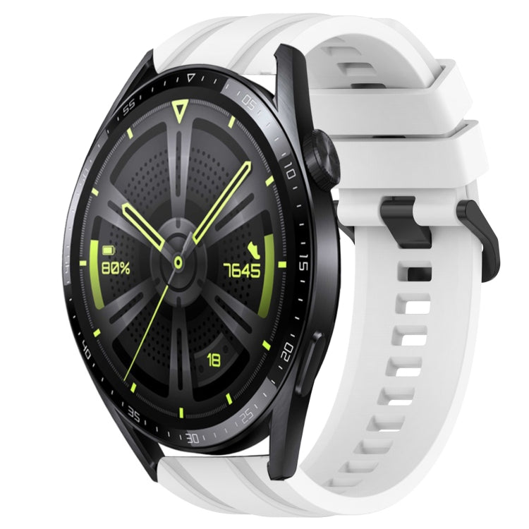 For Huawei Watch GT Runner Long & Short Sports Solid Color Silicone Watch Band Set(White) - Watch Bands by PMC TechLife | Online Shopping South Africa | PMC TechLife