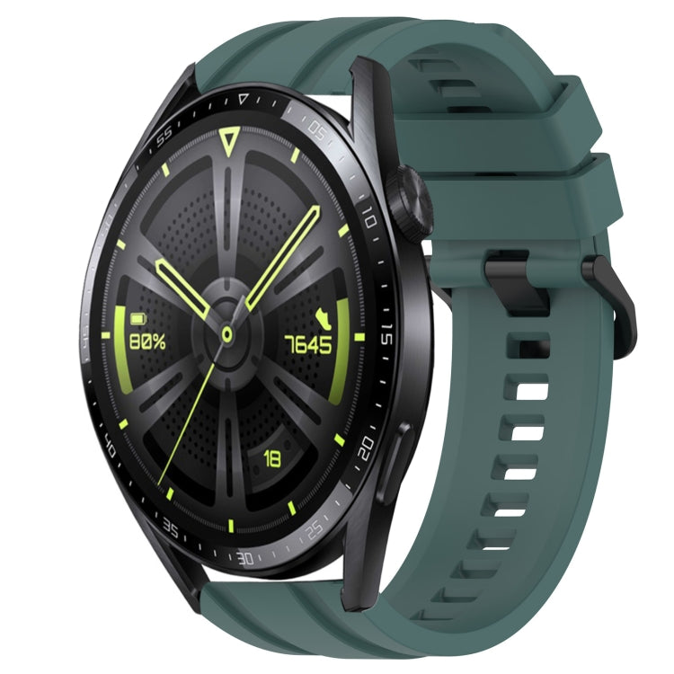 For Huawei Watch GT Runner Long & Short Sports Solid Color Silicone Watch Band Set(Olive Green) - Watch Bands by PMC TechLife | Online Shopping South Africa | PMC TechLife