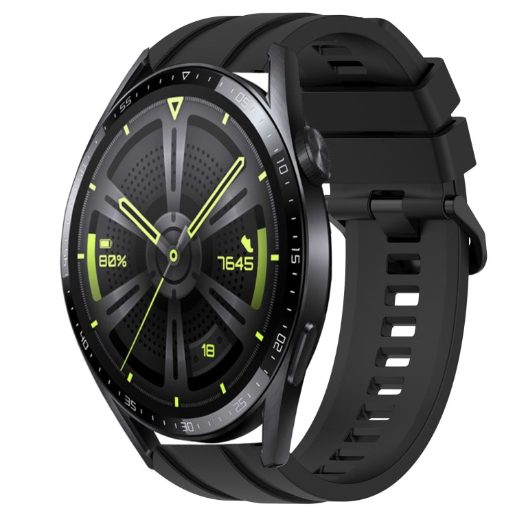 For Huawei Watch GT Runner Long & Short Sports Solid Color Silicone Watch Band Set(Black) - Watch Bands by PMC TechLife | Online Shopping South Africa | PMC TechLife