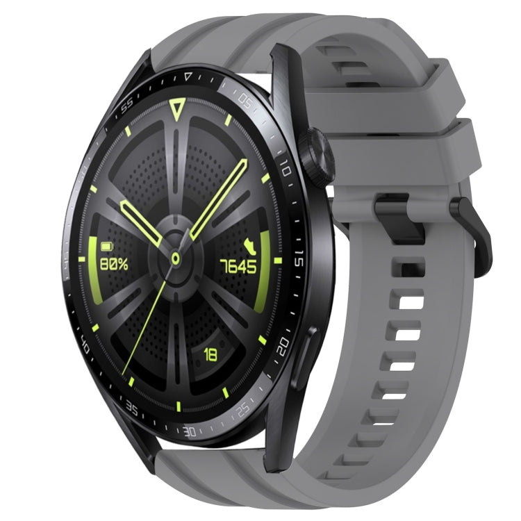 For Huawei Watch GT Runner Long & Short Sports Solid Color Silicone Watch Band Set(Grey) - Watch Bands by PMC TechLife | Online Shopping South Africa | PMC TechLife