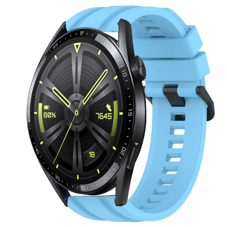For Huawei Watch GT Runner Long & Short Sports Solid Color Silicone Watch Band Set(Sky Blue) - Watch Bands by PMC TechLife | Online Shopping South Africa | PMC TechLife