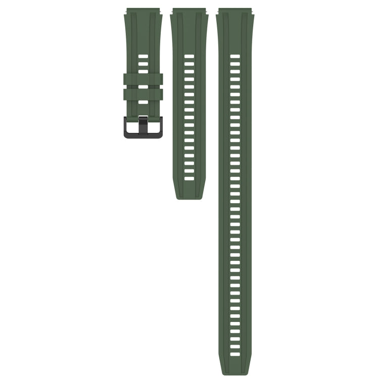 For Huawei Watch Buds Long & Short Sports Solid Color Silicone Watch Band Set(Dark Green) - Watch Bands by PMC TechLife | Online Shopping South Africa | PMC TechLife