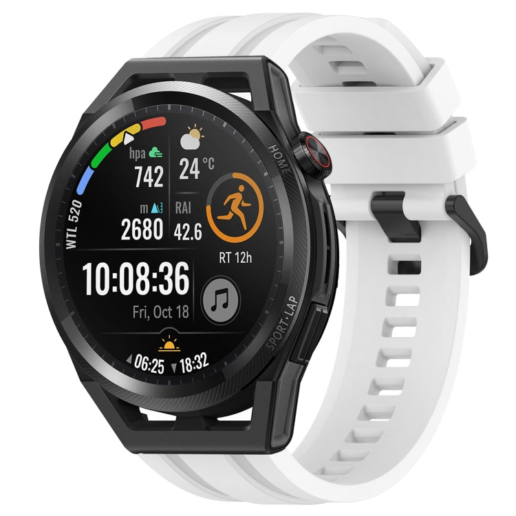 For Huawei Watch Buds Long & Short Sports Solid Color Silicone Watch Band Set(White) - Watch Bands by PMC TechLife | Online Shopping South Africa | PMC TechLife