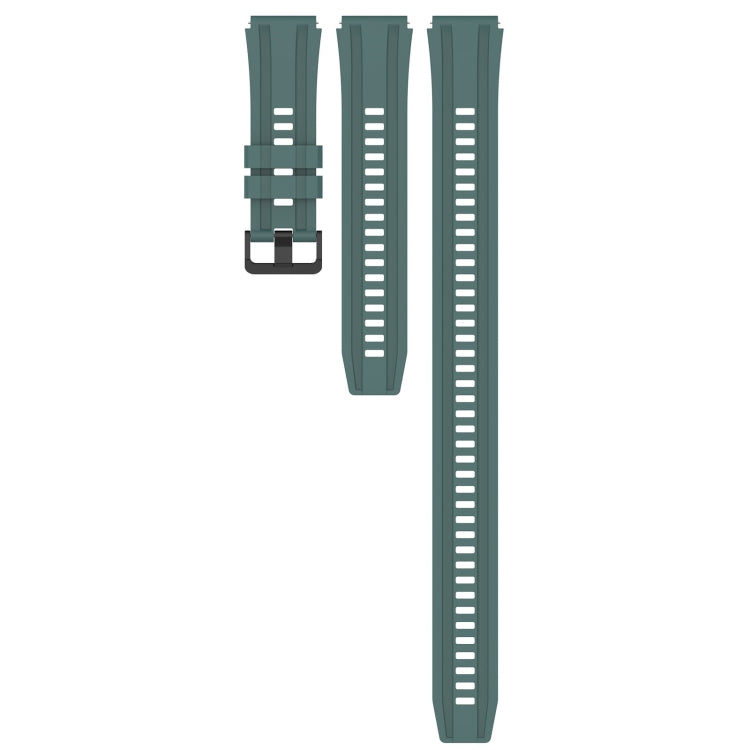 For Huawei Watch Buds Long & Short Sports Solid Color Silicone Watch Band Set(Olive Green) - Watch Bands by PMC TechLife | Online Shopping South Africa | PMC TechLife