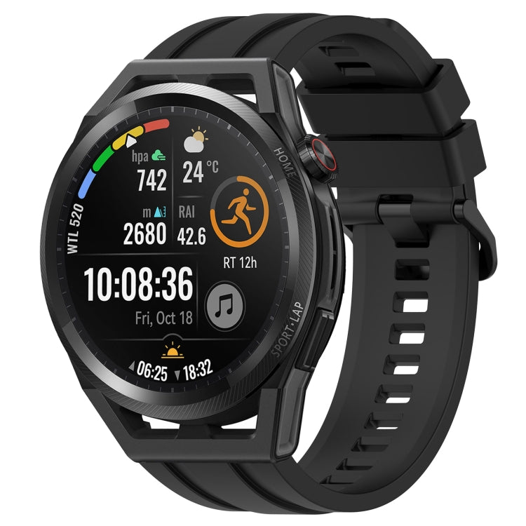 For Huawei Watch Buds Long & Short Sports Solid Color Silicone Watch Band Set(Black) - Watch Bands by PMC TechLife | Online Shopping South Africa | PMC TechLife