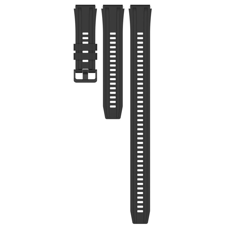 For Huawei Watch Buds Long & Short Sports Solid Color Silicone Watch Band Set(Black) - Watch Bands by PMC TechLife | Online Shopping South Africa | PMC TechLife