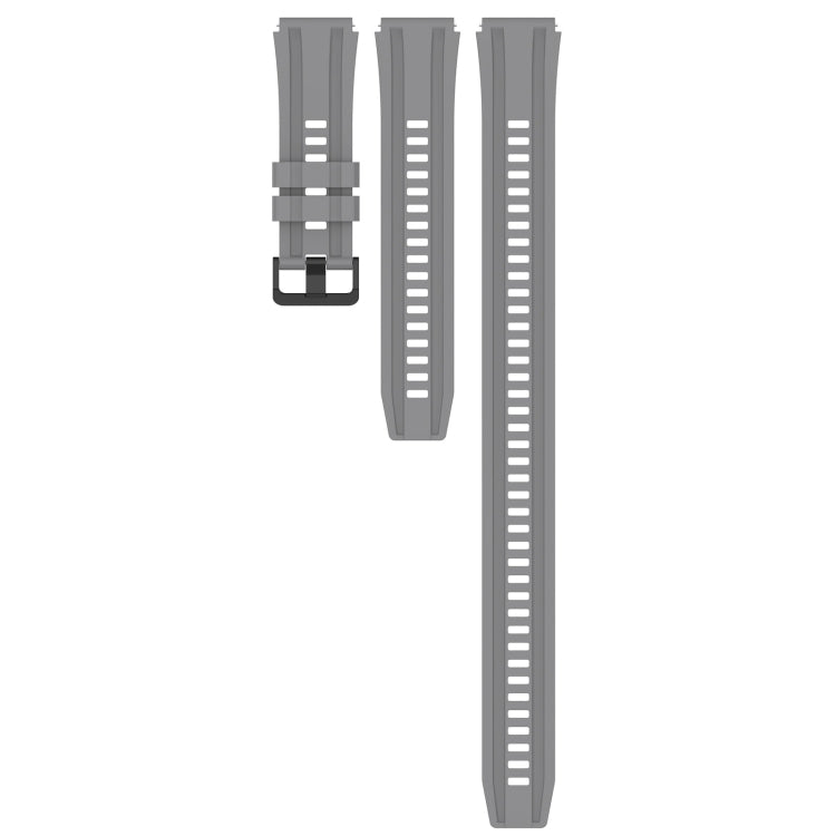 For Huawei Watch Buds Long & Short Sports Solid Color Silicone Watch Band Set(Grey) - Watch Bands by PMC TechLife | Online Shopping South Africa | PMC TechLife