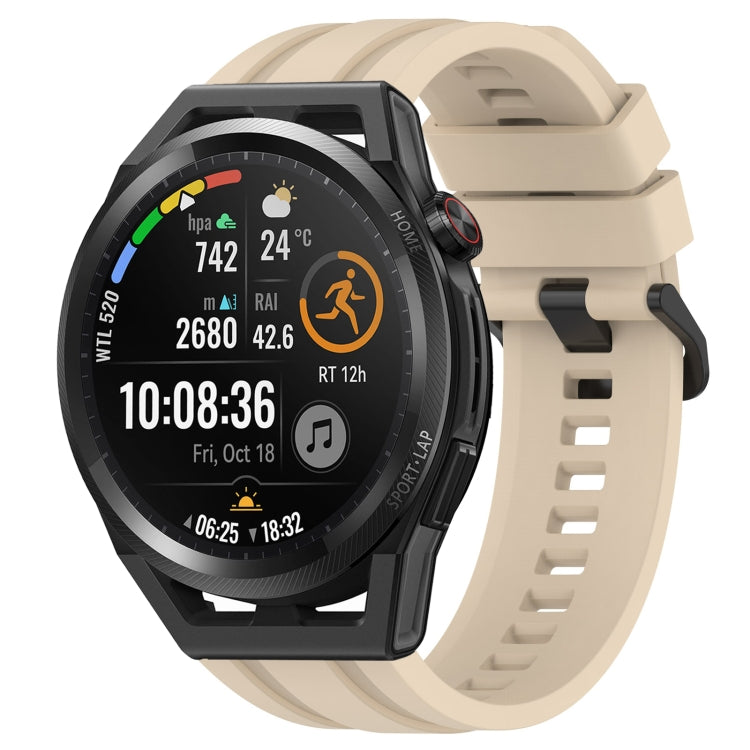 For Huawei Watch Buds Long & Short Sports Solid Color Silicone Watch Band Set(Khaki) - Watch Bands by PMC TechLife | Online Shopping South Africa | PMC TechLife