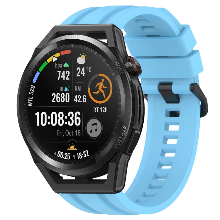 For Huawei Watch Buds Long & Short Sports Solid Color Silicone Watch Band Set(Sky Blue) - Watch Bands by PMC TechLife | Online Shopping South Africa | PMC TechLife