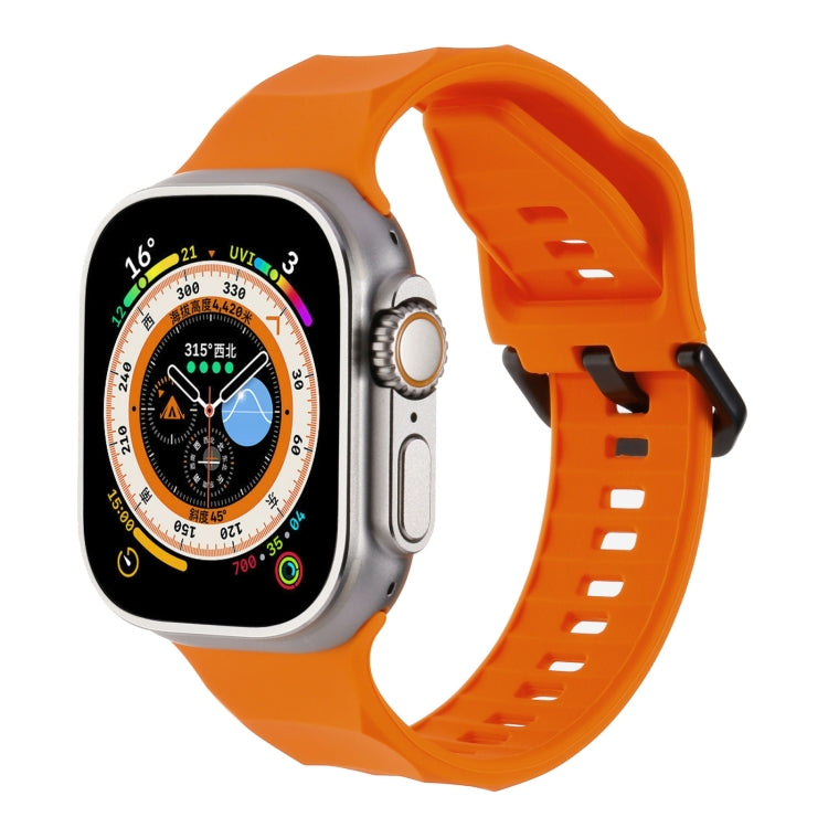 For Apple Watch 7 45mm Ripple Silicone Sports Watch Band(Orange) - Watch Bands by PMC TechLife | Online Shopping South Africa | PMC TechLife